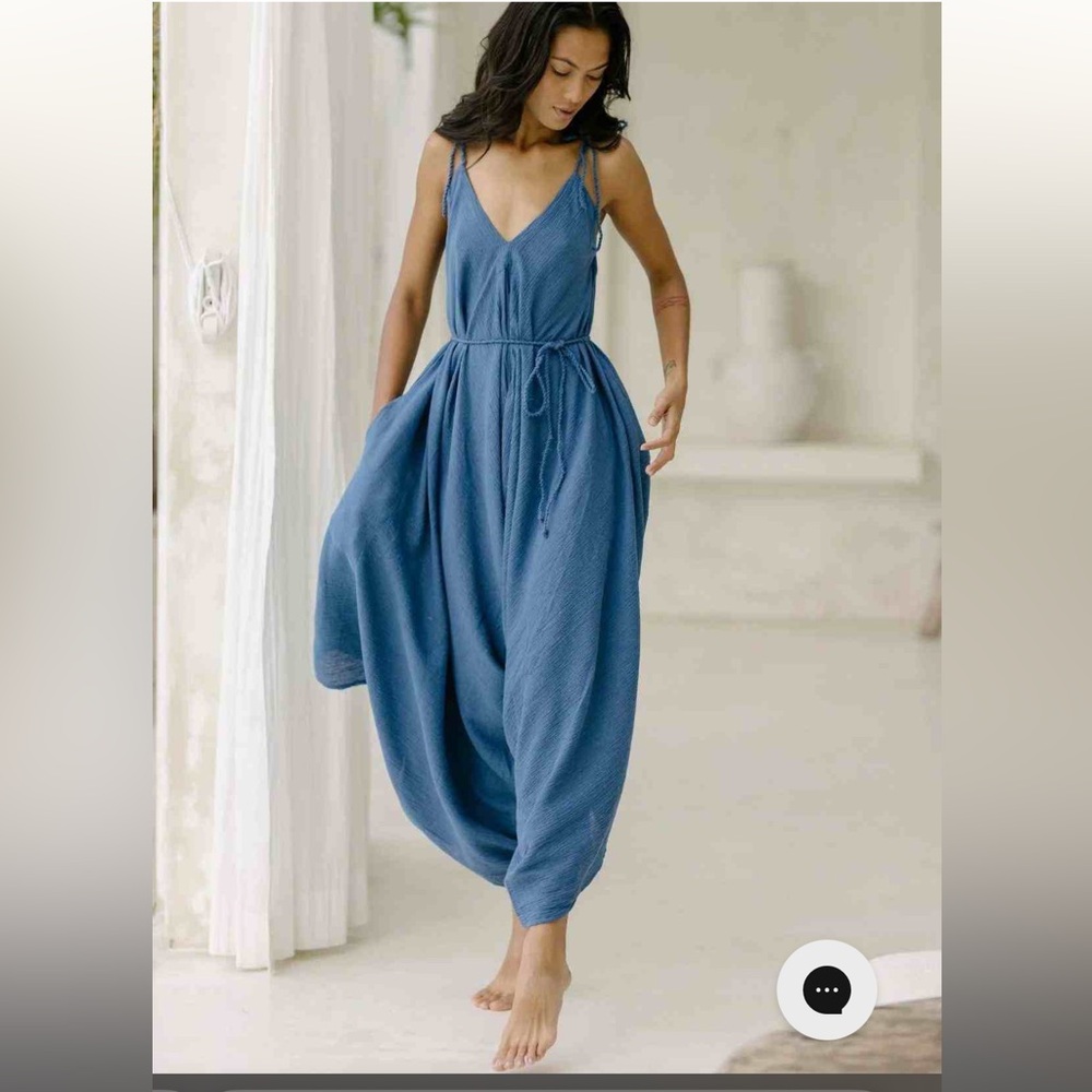 Myrah Penaloza Ina Playsuit (Linen/Cotton) handmade in Bali -Belt missing